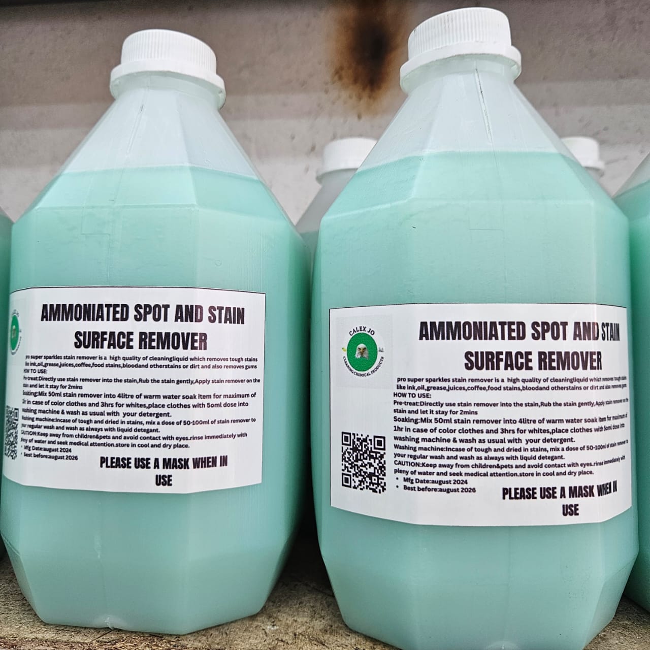 Ammoniated spot and stain remover